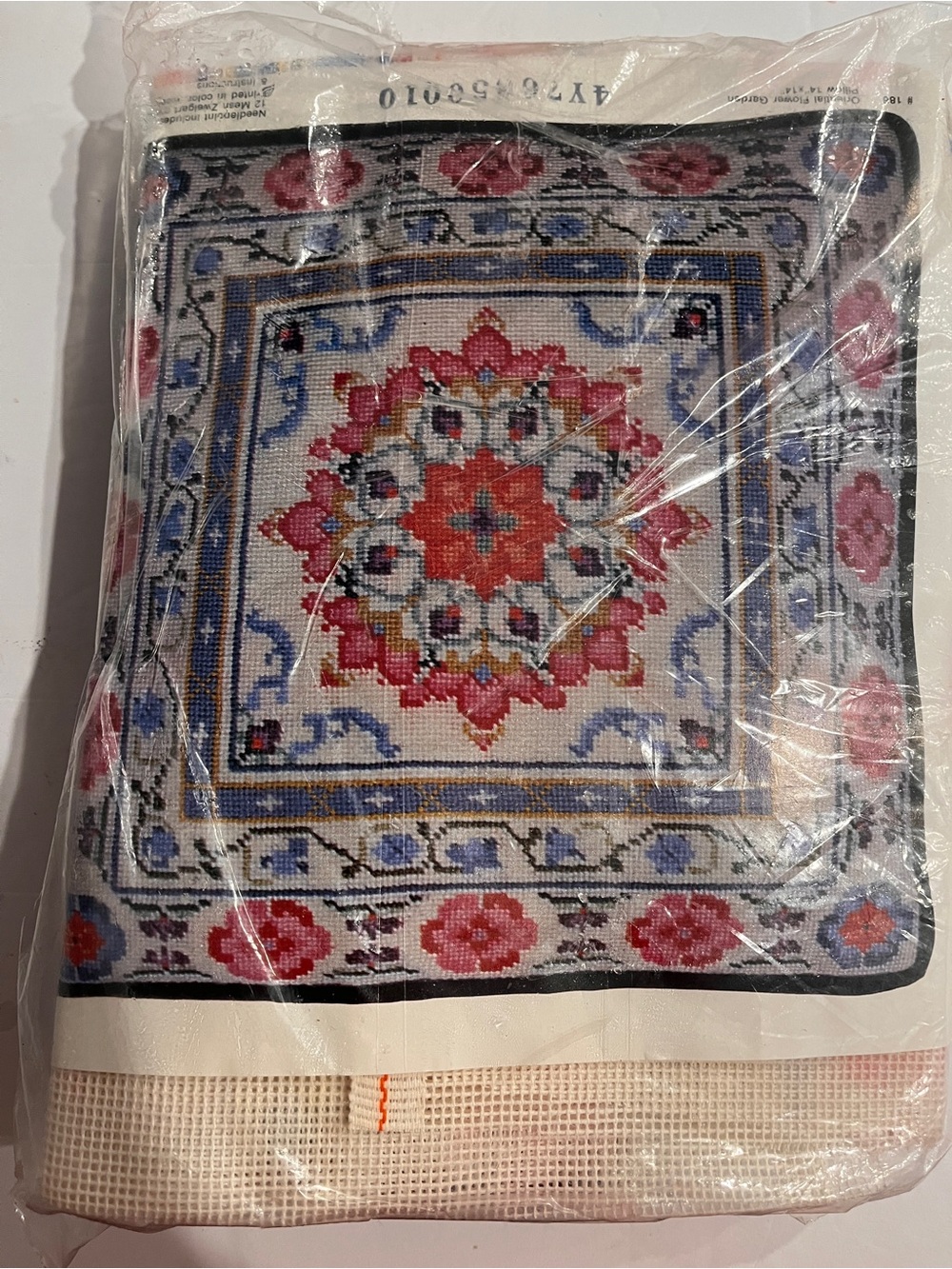 Vintage Oriental Garden Needlepoint Kit Accent Pillow Cover